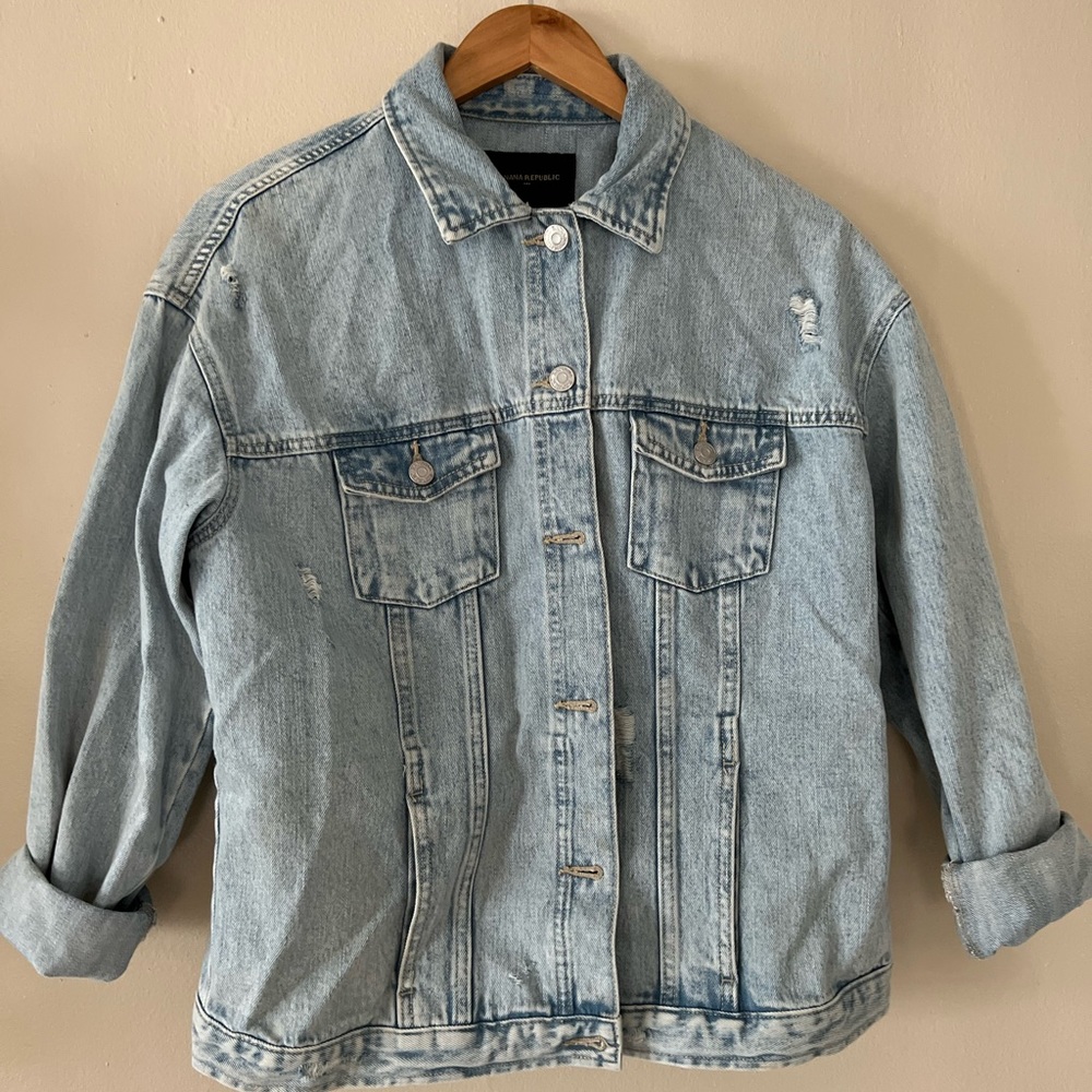 Banana Republic Distressed Jean Jacket